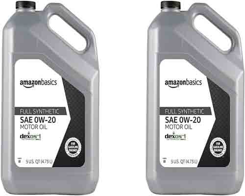 Amazon Basics Full Synthetic Motor Oil - 0W-20-5 Quart (Pack of 2)