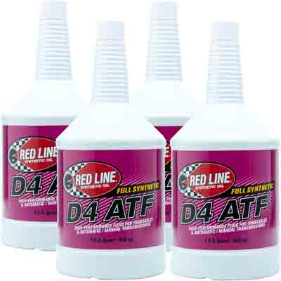 Red Line 30504 D4 Synthetic Automatic Transmission Fluid (ATF) - Quart (4 Pack)