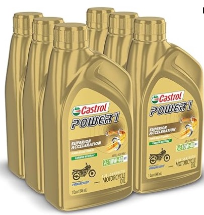 Castrol Power1 4T 10W-40 Full Synthetic Motorcycle Oil, 1 Quart