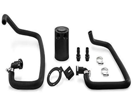 Mishimoto MMBCC-F35T-17SBE Baffled Oil Catch Can Kit Compatible With Ford F-150 3.5L EcoBoostRaptor 2017-2021 Black