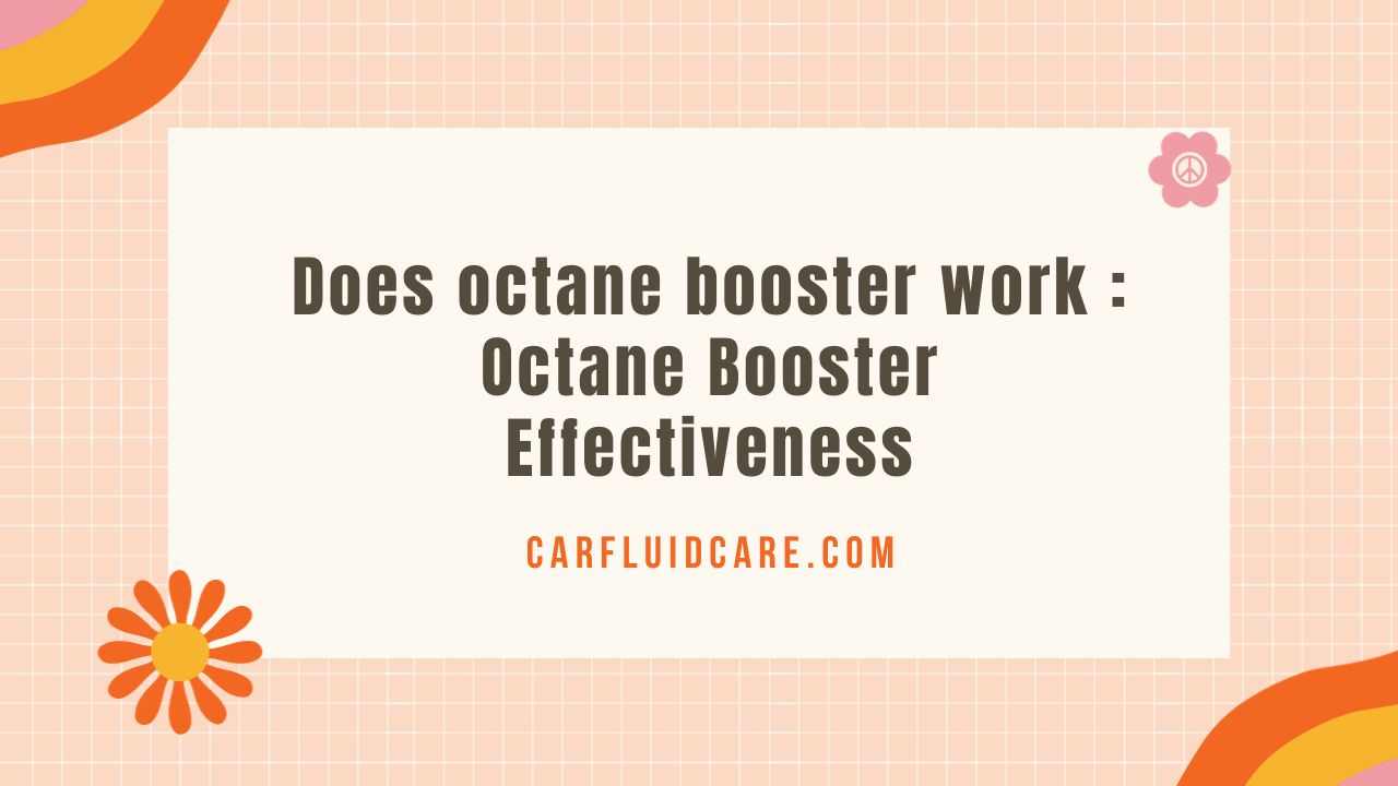 Does octane booster work