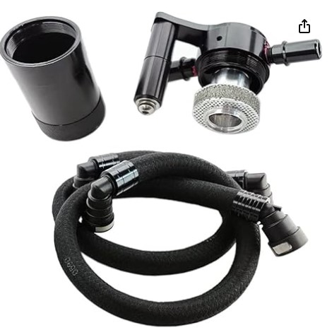 UPR Genuine 2011-2022 2.7 3.5 5.0 6.2 F150 Ecoboost Oil Catch Can Kit - Black - Aluminum Fittings - Continental Insta-Grip Braided Hoses