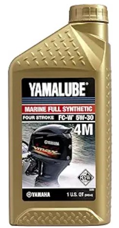 Yamaha Yamalube 4-Stroke Outboard 5W-30 Full Synthetic 4M FC-W Oil One Quart