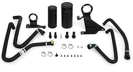 Mishimoto MMBCC-F35T-11SBE Baffled Oil Catch Can Compatible With Ford F-150 3.5L Ecoboost 2011-2014 Black