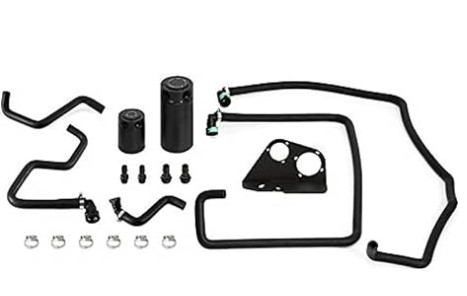 Mishimoto MMBCC-F35T-17SBE Baffled Oil Catch Can Kit Compatible With Ford F-150 3.5L