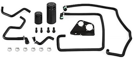 Mishimoto MMBCC-F35T-17SBE Baffled Oil Catch Can Kit Compatible With Ford F-150 3.5L EcoBoostRaptor 2017-2021 Black