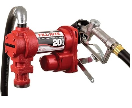 Fill-Rite FR4210H 12V 20 GPM Fuel Transfer Pump with Discharge Hose & Manual Nozzle