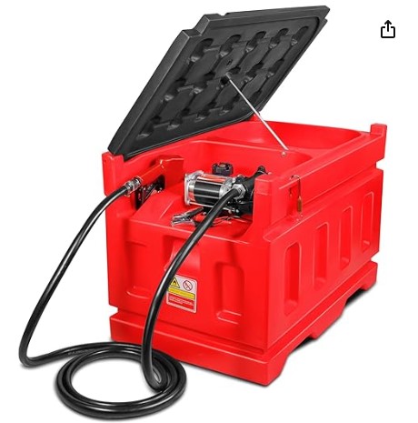 Portable 48 Gallon Fuel Tank with Pump for Gasoline